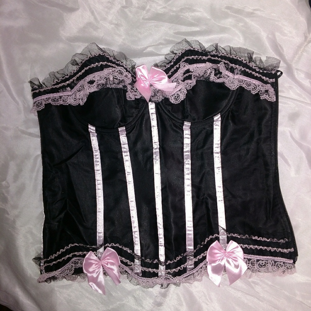 SOLD on another site Black and pink corset